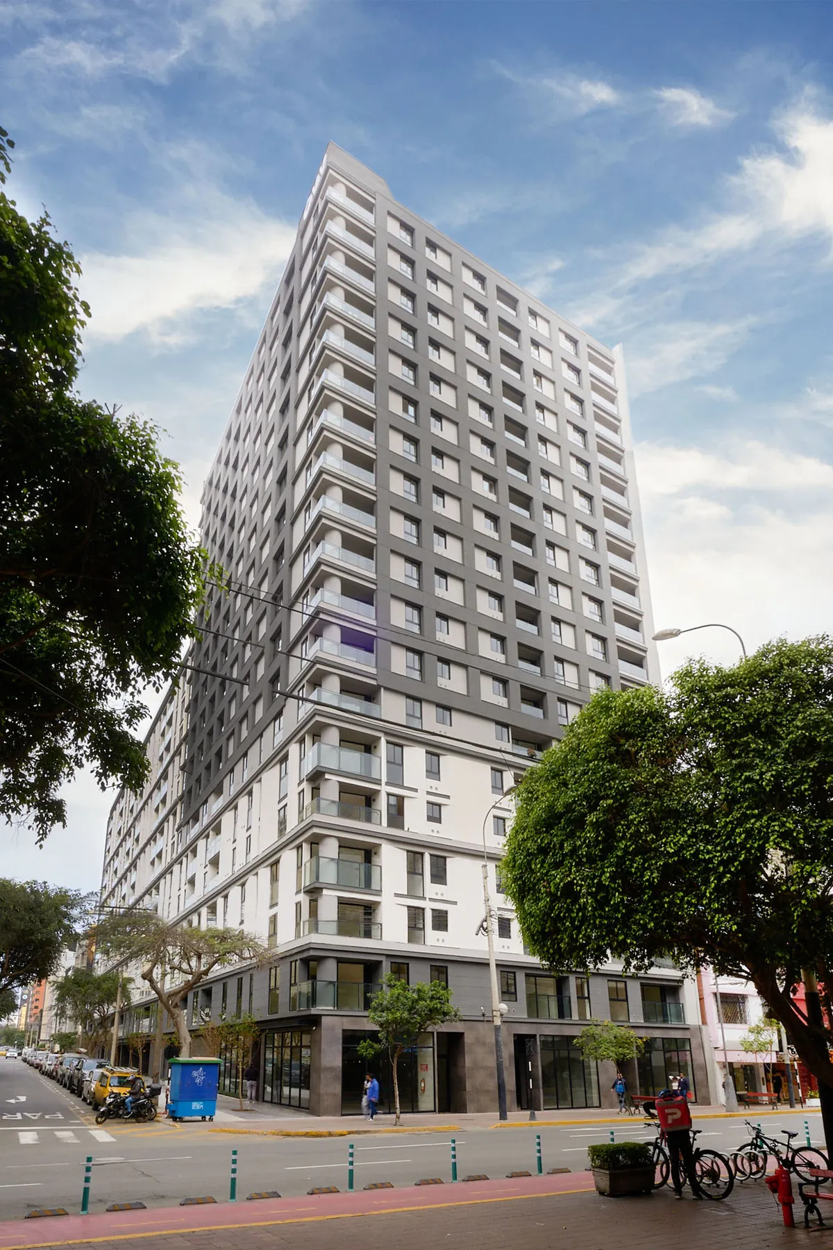 Fachada de edificio residencial de V&V Inmobiliaria en Lima